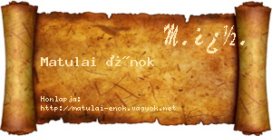 Matulai Énok névjegykártya